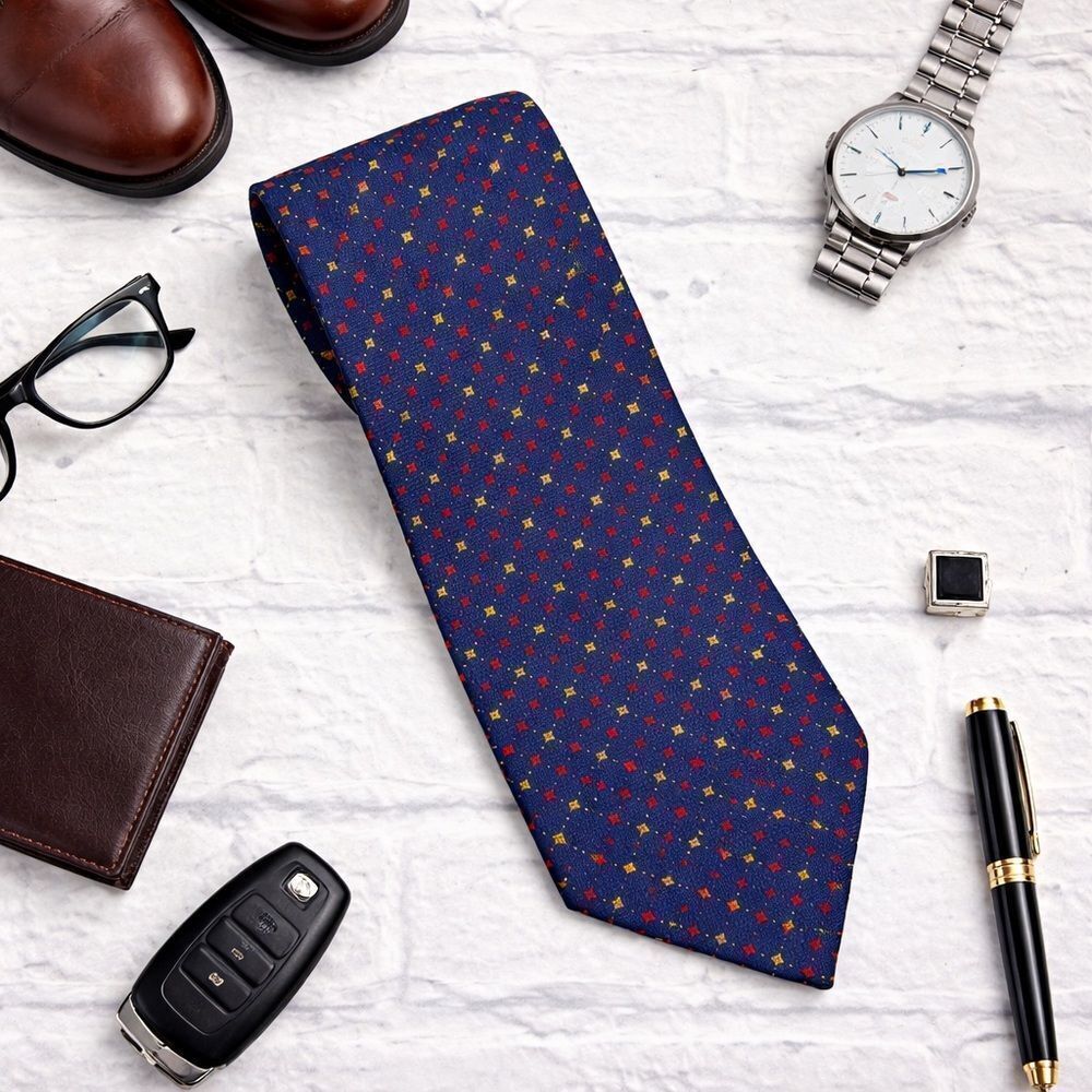 JOS. A. BANK Executive Collection Tie – Navy Geometric